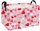 Essme pink heart rectangular basket with handles for kid-friendly storage
