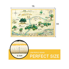 Estmy rug features non-slip TPR back for safer placement.