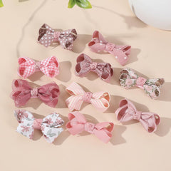 Esumun floral hair bow clip pink pattern 3 comfortable for delicate hair