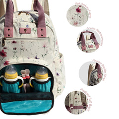 ESVAN diaper bag backpack side pocket view with quick-access storage