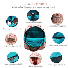 ESVAN insulated bottle pockets keep drinks cool on the go.