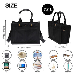 ESVAN tote bag magnetic closure for quick access and privacy.