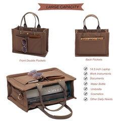 ESVAN tote bag removable strap offers shoulder or crossbody comfort.