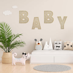 Ethanberg wooden A letter for bedrooms with natural texture