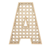 Ethanberg wooden rattan letter A 8-inch wall decor for nurseries