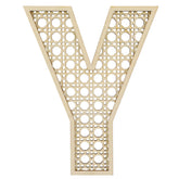 Ethanberg wooden rattan letter Y decor for nursery walls adds boho charm.