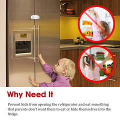 EUDEMON fridge lock disengagement method designed for one-handed use.