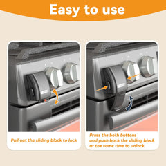 EUDEMON sliding lock action illustrated for easy one-handed operation