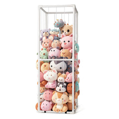 EULXSUD stuffed animal zoo storage tall unit organizes plush toys neatly and accessibly.