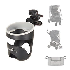 Evenflo cup holder provides quick beverage access during walks.