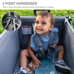 EVER ADVANCED wagon features a five-point harness for secure seating.