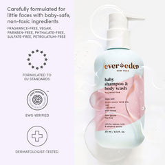 Evereden fragrance-free label highlights non-toxic, mild care for delicate skin