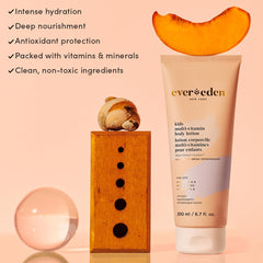 Close-up of Evereden lotion texture showing lightweight, non-greasy hydration for kids.