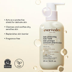 Evereden Protecting Baby Body Wash pump for easy bath time application.