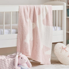 Evergracehome soft plush baby blanket with animal pattern for cozy naps