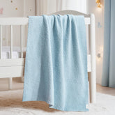EVERGRACEHOME soft plush baby blanket, pearl blue, front view, cozy nursery decor.