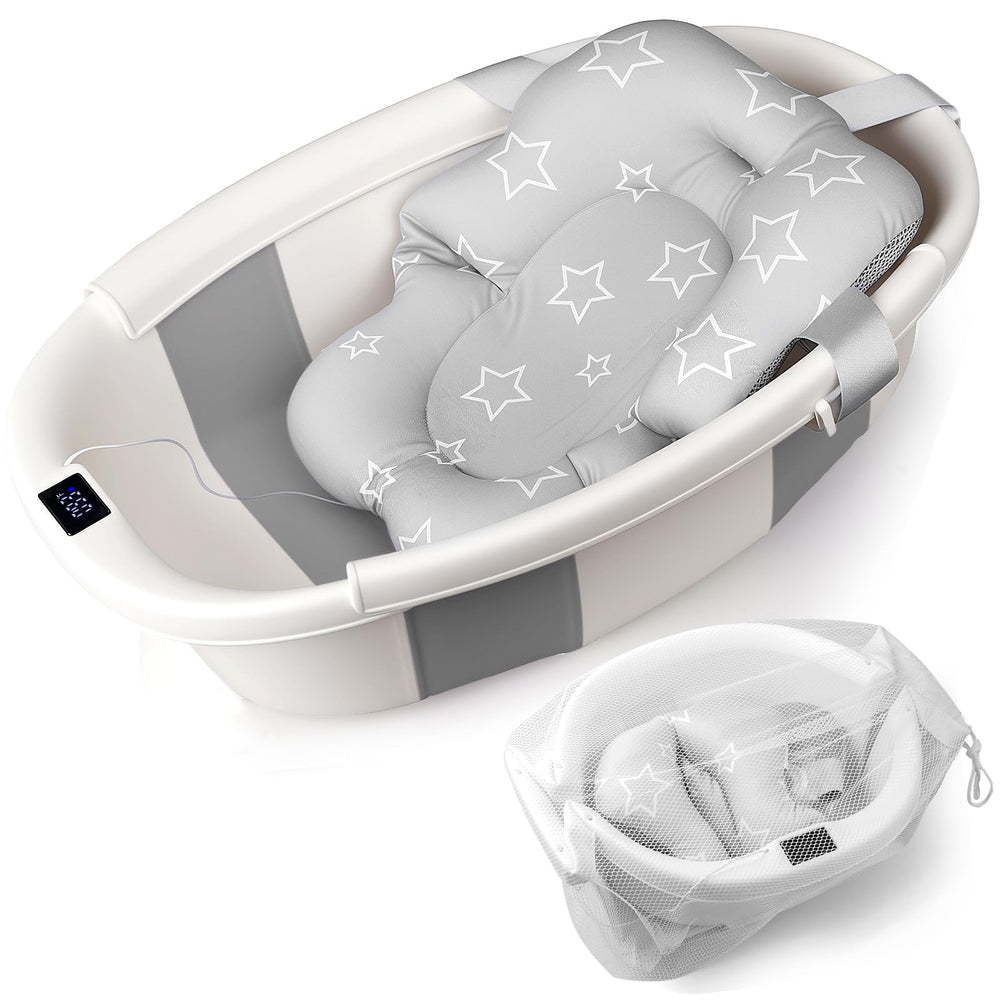 EverKiddo baby bathtub in 2-step collapse for easy storage.