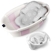 EverKiddo baby bathtub in pink with soft cushion for gentle bath time