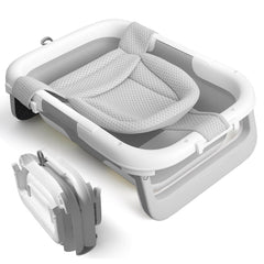 EverKiddo collapsible baby bathtub folded flat for space-saving storage