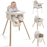 EverKiddo high chair configured in four growth modes for babies.
