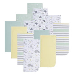 EVERYDAY KIDS burp cloths with sheep design protect outfits during feeds.
