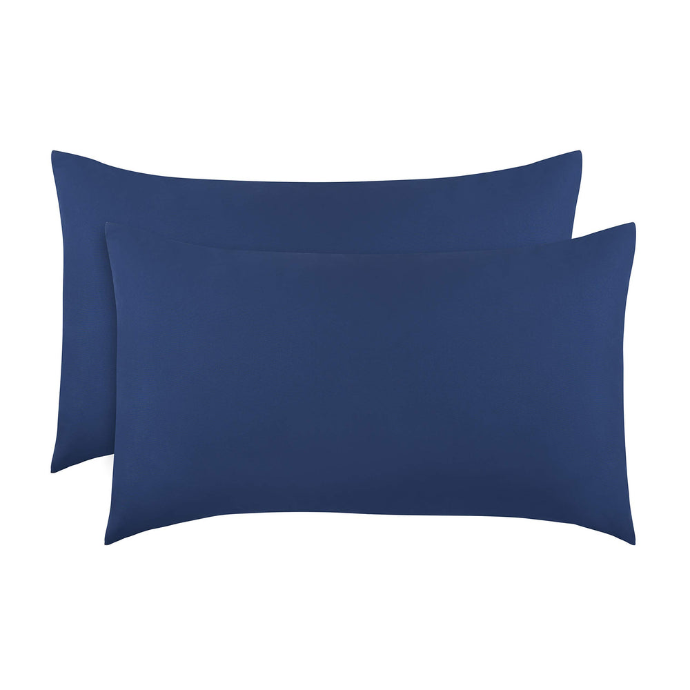 EVERYDAY KIDS 2-pack toddler pillowcase in navy front view highlighting soft microfiber fabric for nap-time comfort.