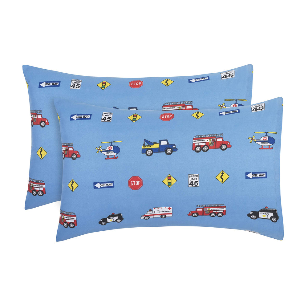 Everyday Kids 2-pack pillowcase with colorful designs for lively bedtimes and imaginative travel