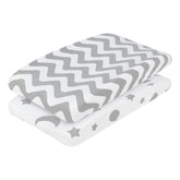 Everyday Kids Moon and Stars changing pad cover; soft breathable jersey knit for diaper changes.