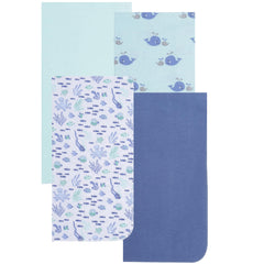 EVERYDAY KIDS soft flannel blanket with fish design for cozy newborn swaddling