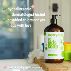 Everyone 3in1 bubble bath in tub creating rich foamy bubbles for bath time.
