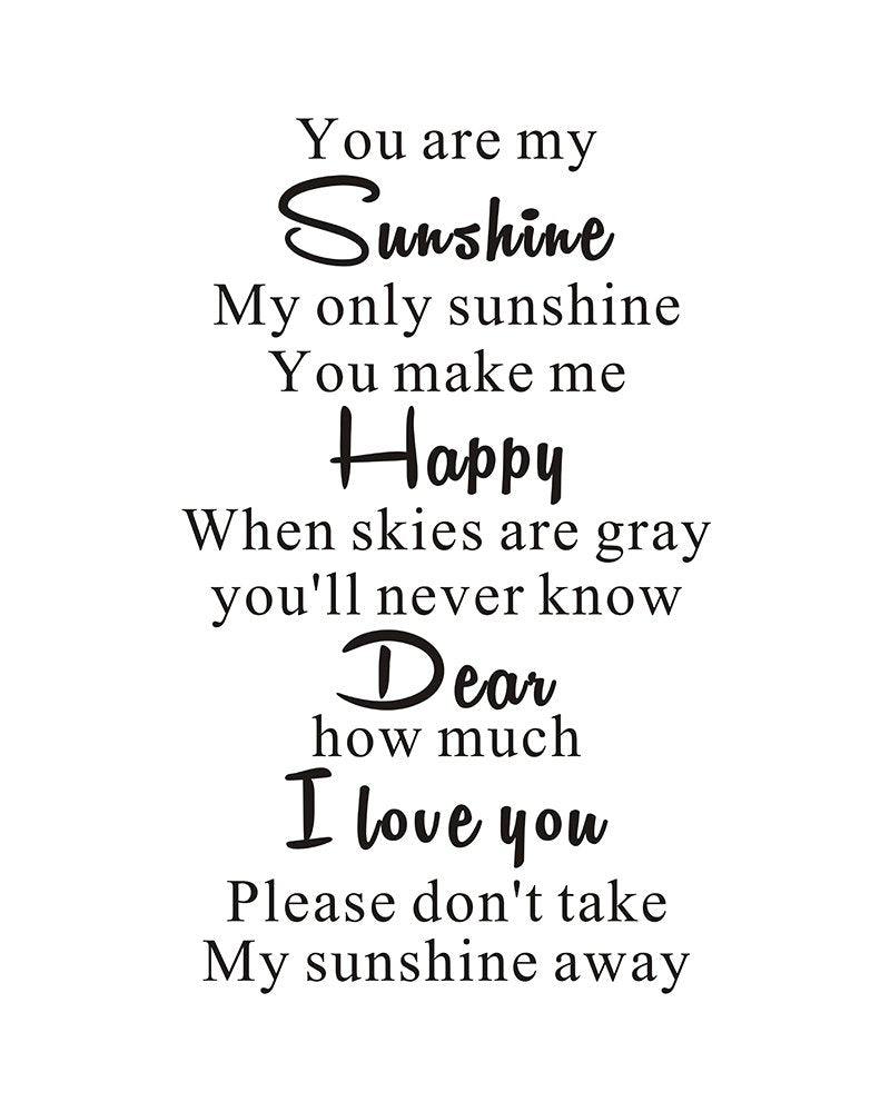 Everysticker4u You Are My Sunshine mural quote enhances nursery walls with easy, removable decor.