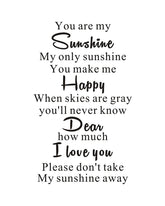 Everysticker4u You Are My Sunshine mural quote enhances nursery walls with easy, removable decor.