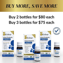 Evivo probiotic drops dropper for precise daily dosing with babies.