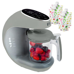 EVLA'S Baby Food Maker steamer basket in action preparing fresh meals.
