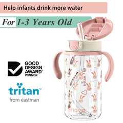 Evorie Tritan spill-proof cup lid open showing cross-cut straw for easy sip.