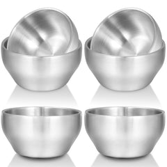 EWFEN SUS304 six-piece kid bowls, side view, showing durable, non-toxic steel.