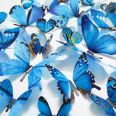 Ewong blue butterfly wall decals add playful 3D depth to a kid's bedroom.