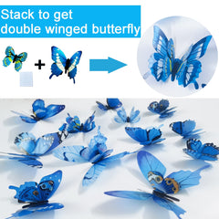 Ewong blue butterfly decals fit on smooth walls for nursery or classroom ambiance.