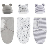 Exemaba baby swaddle sleep sack in grey for newborns, soft breathable cotton