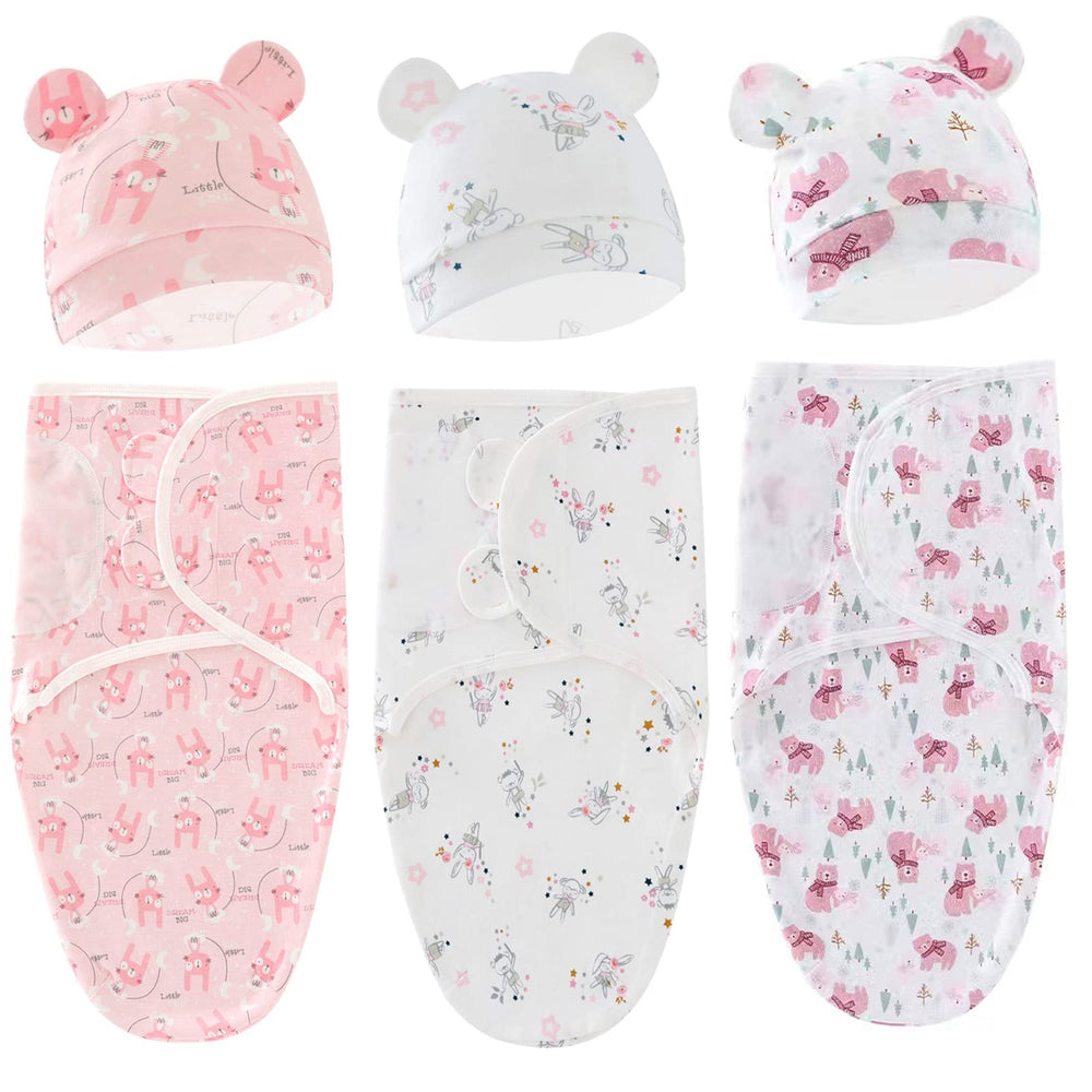 Exemaba baby swaddle with rabbit print for newborn comfort and easy wrapping