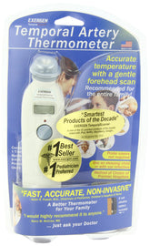 Exergen Temporal Scanner 1 held in hand shows quick non-invasive reading.
