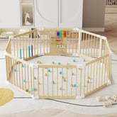 EXPERLAM Baby Playpen folded and portable for easy storage and travel.