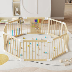 EXPERLAM Baby Playpen folded and portable for easy storage and travel.
