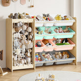 EXPERLAM kids toy storage organizer with 12 bins keeps toys neatly organized and accessible.