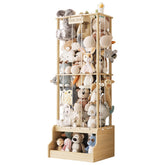 EXPERLAM stuffed animal storage in pine wood, a sturdy plush toy zoo for toys