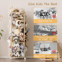 Experlam sturdy plush toy organizer with anti-dumping device for stability.