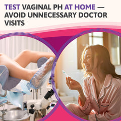 Exploro vaginal health pH scale reading shows neutral to slightly acidic ranges.