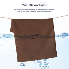 EXQ Home brown microfiber texture close-up highlighting breathable fabric.