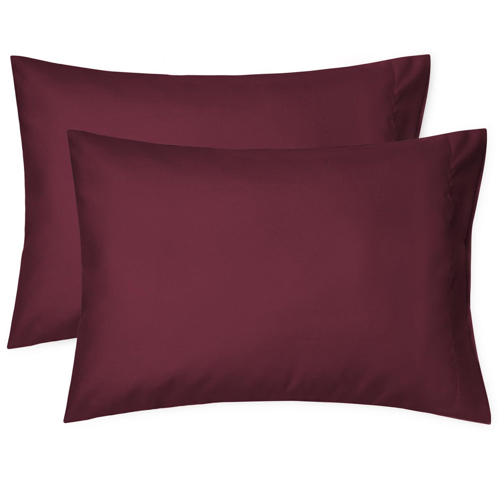 EXQ Home toddler pillowcase 13x18 burgundy two-pack close-up fabric texture showing softness