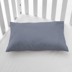 EXQ Home 13x18 blue-grey pillowcase on bed demonstrates versatile travel-ready sizing